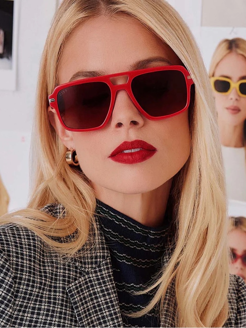 Diff Eyewear Red Sunglasses for Women - Julien (Emily in Paris Collection)